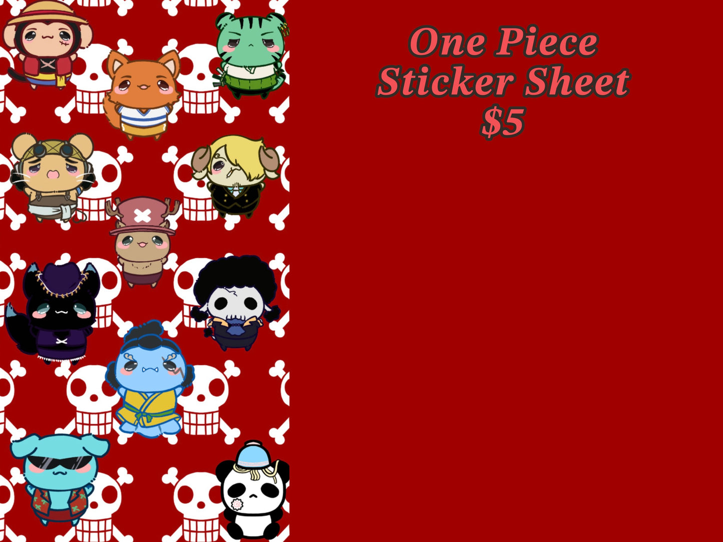 One Piece Sticker Sheet