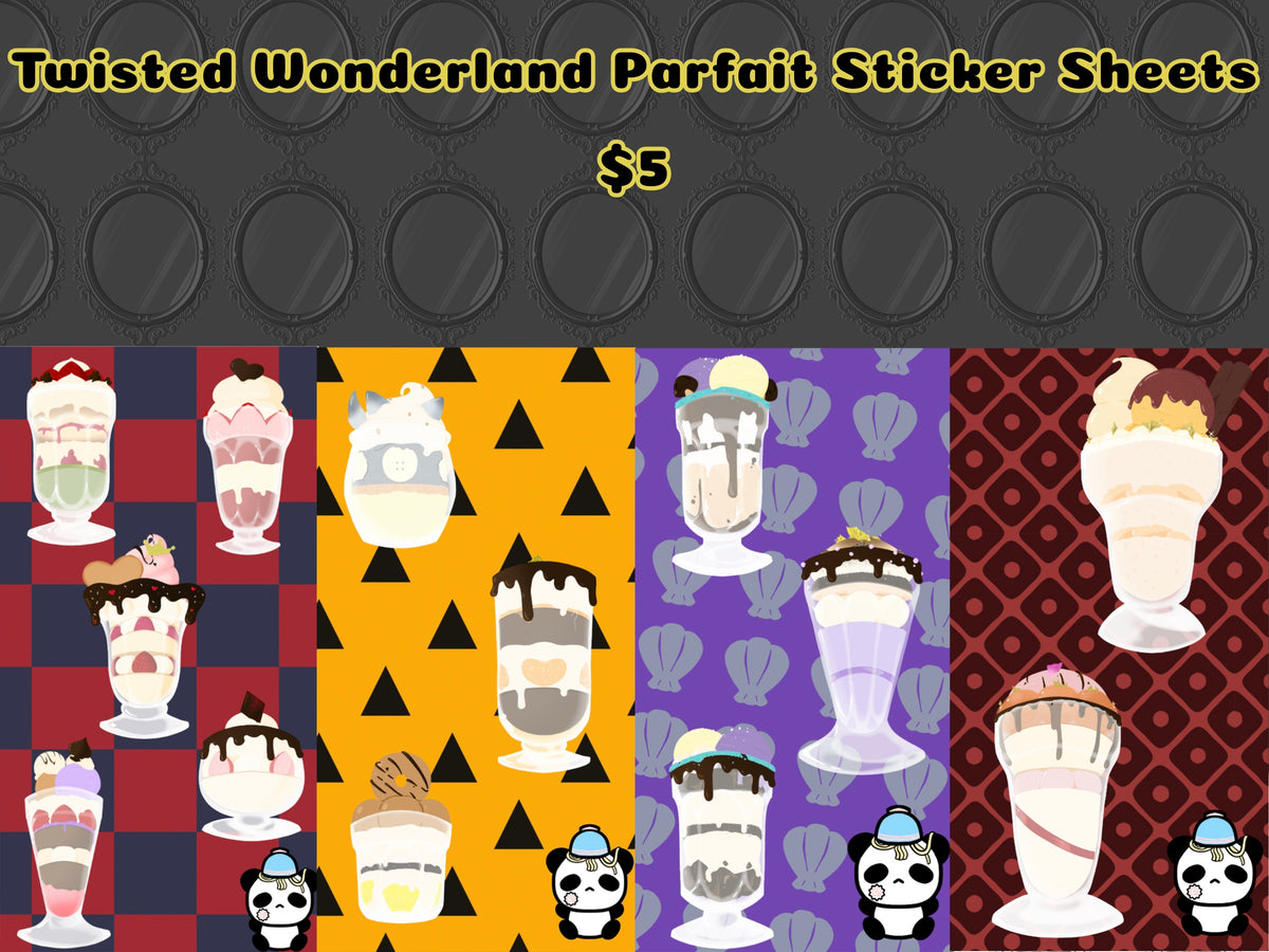 Parfait Sticker Sample Twisted Wonderland Parfait Sticker Sheet – InedibleRamen