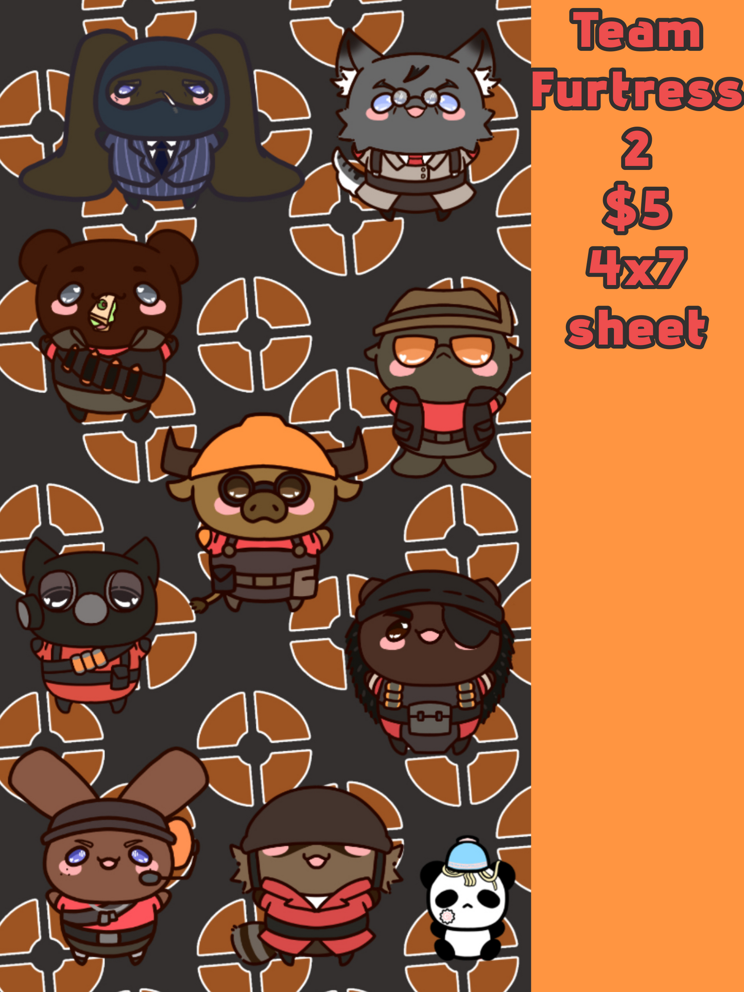 Team Furtress 2 Sticker Sheet