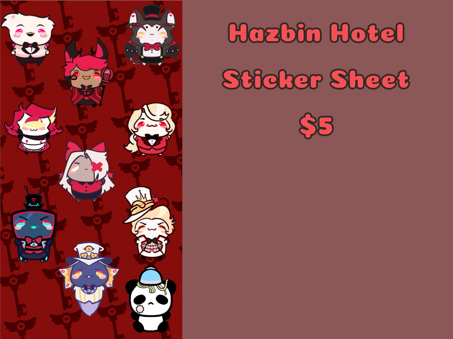 Hazbin Hotel Sticker Sheet