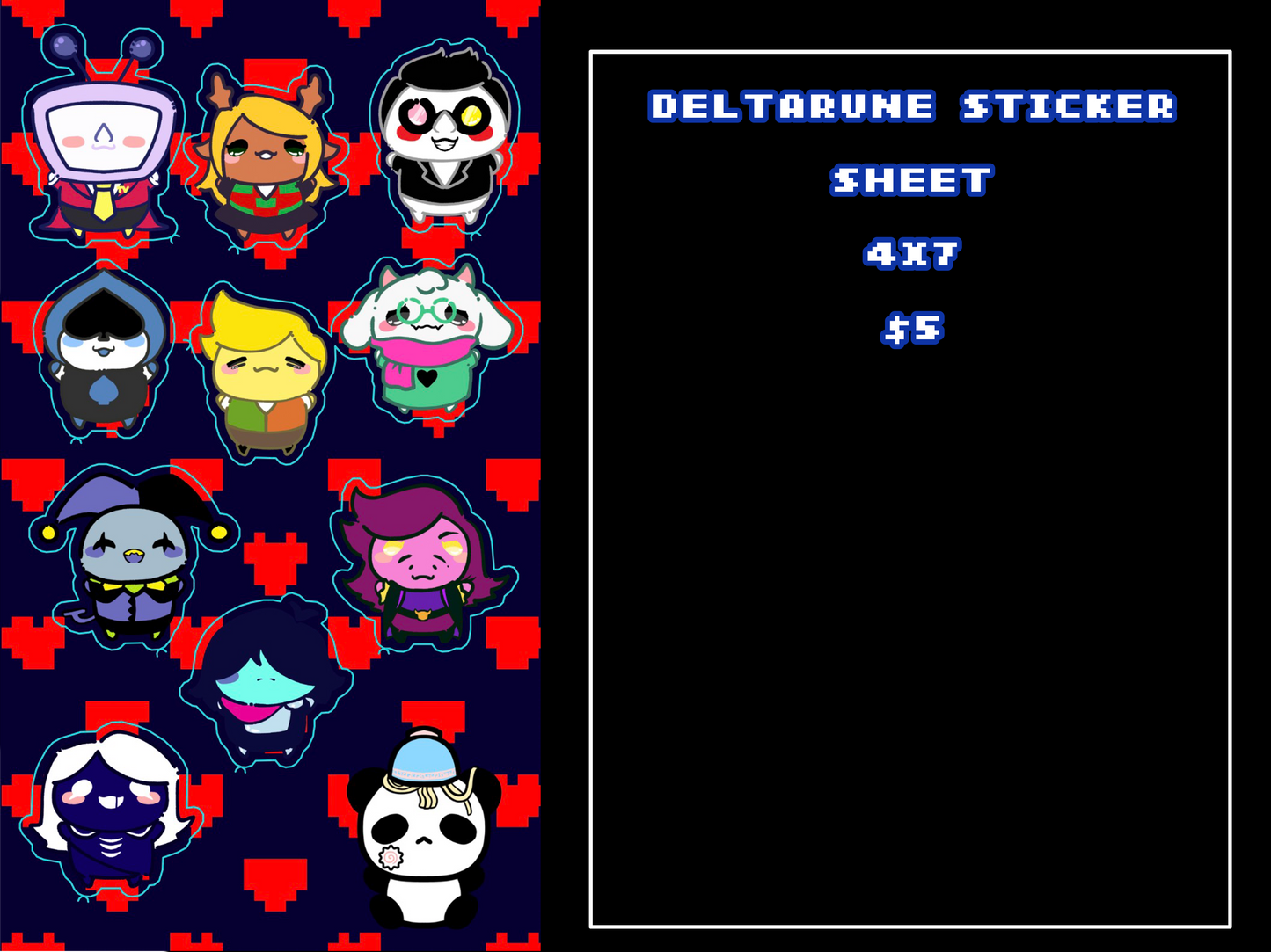 Deltarune Sticker Sheet