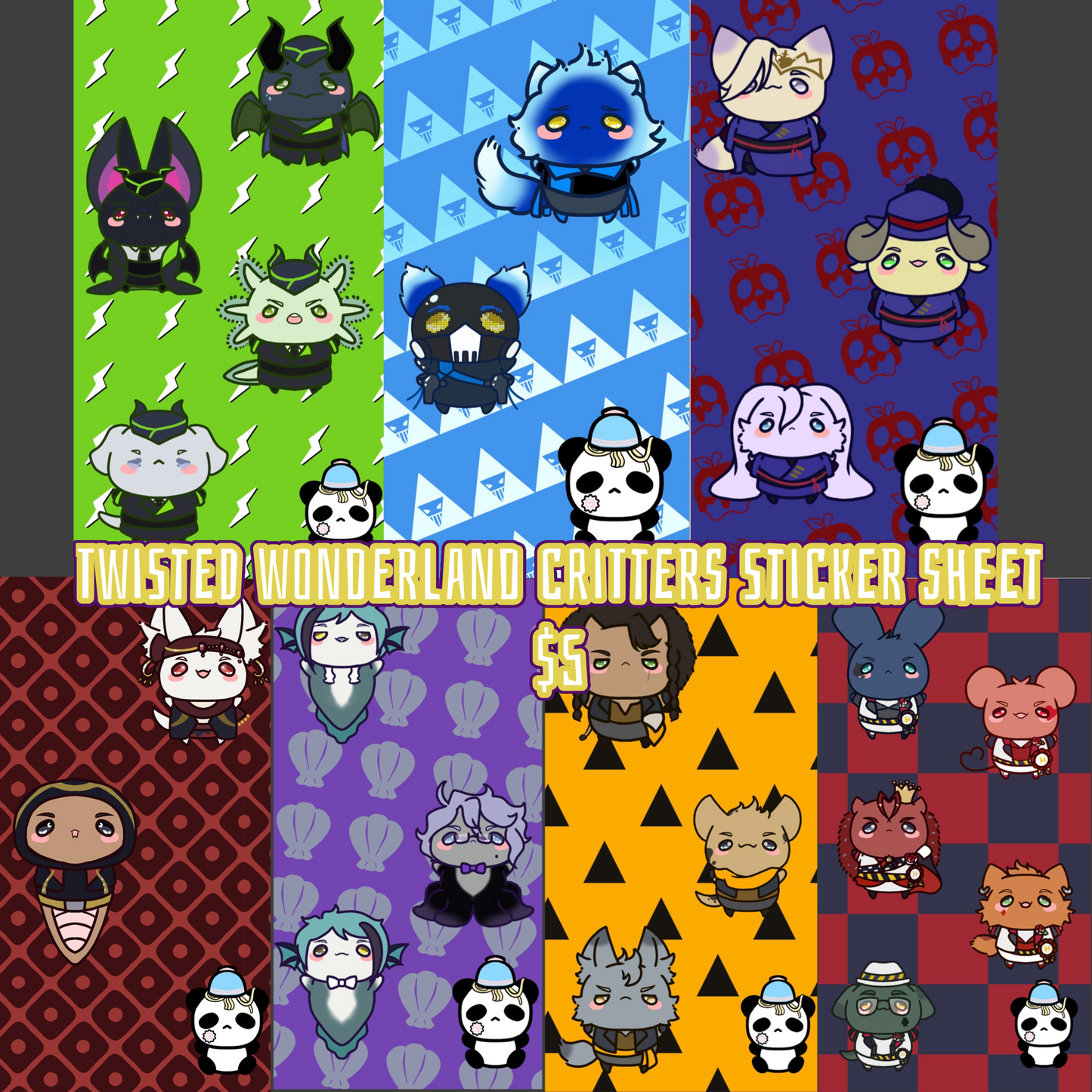 Twisted Wonderland Critters Sticker Sheet