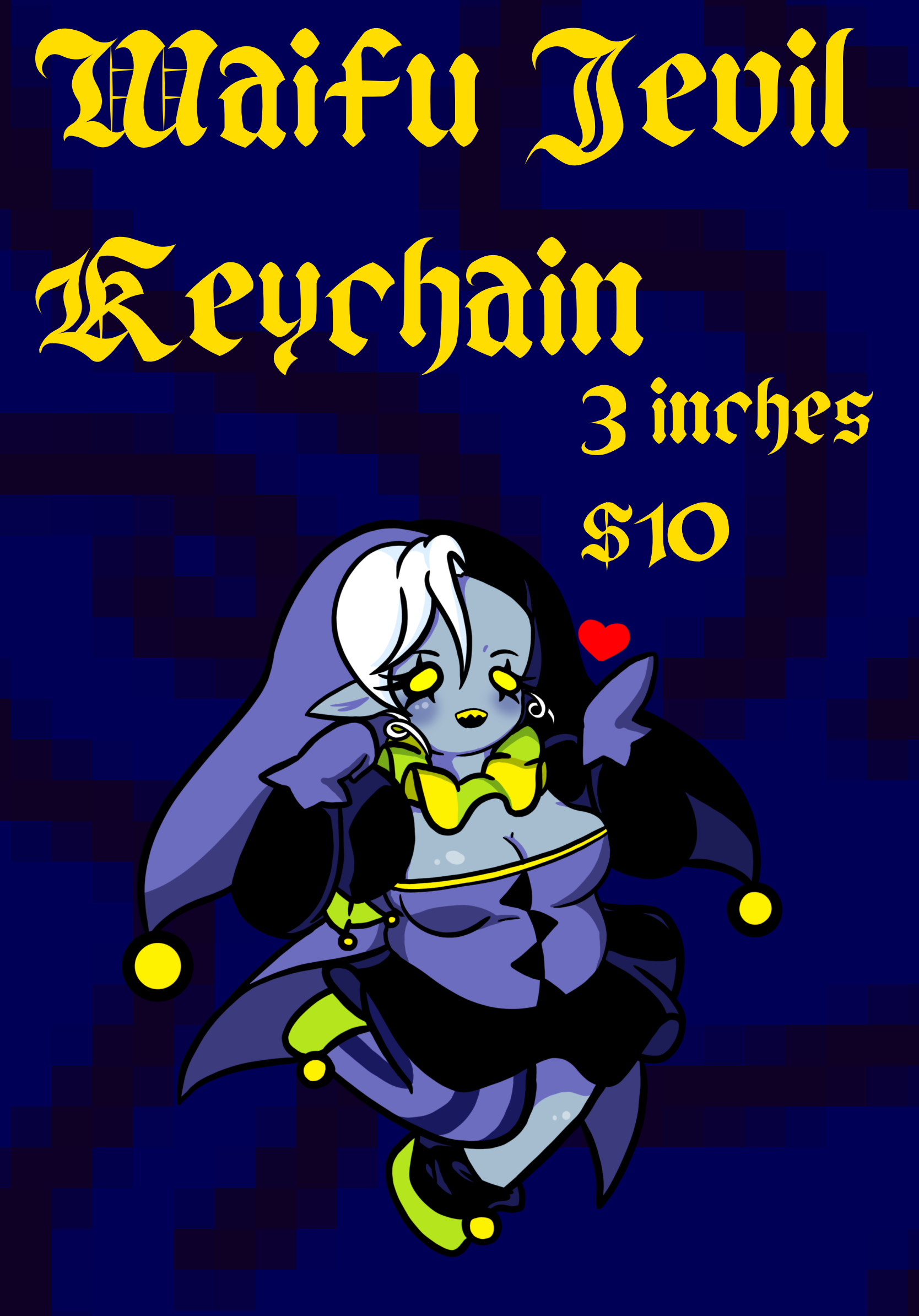Waifu Jevil Keychain – InedibleRamen